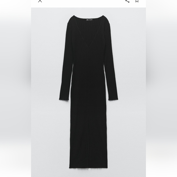 BNWT Zara soft ribbed dress, Medium, Black - Picture 2 of 8